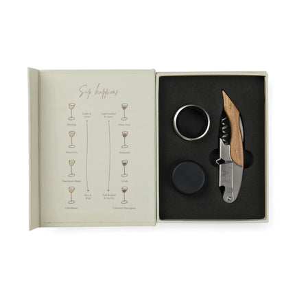 Story Of Wine Bookbound Barware Collection Handcrafted In Premium Materials With Corkscrew Bottle Stopper - hospitality