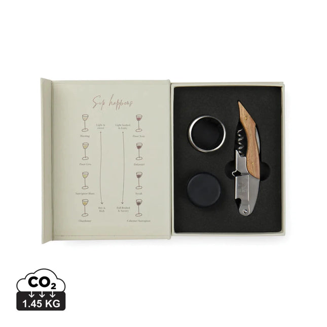 Story Of Wine Bookbound Barware Collection Handcrafted In Premium Materials With Corkscrew Bottle Stopper - hospitality