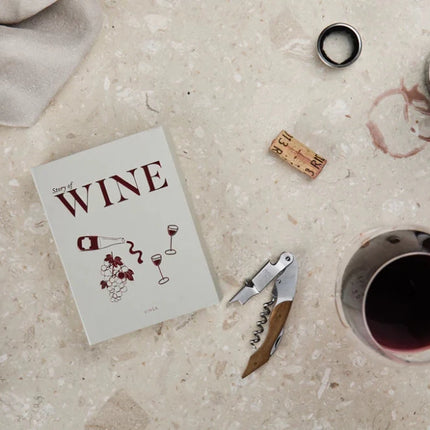 Story Of Wine Bookbound Barware Collection Handcrafted In Premium Materials With Corkscrew Bottle Stopper - hospitality