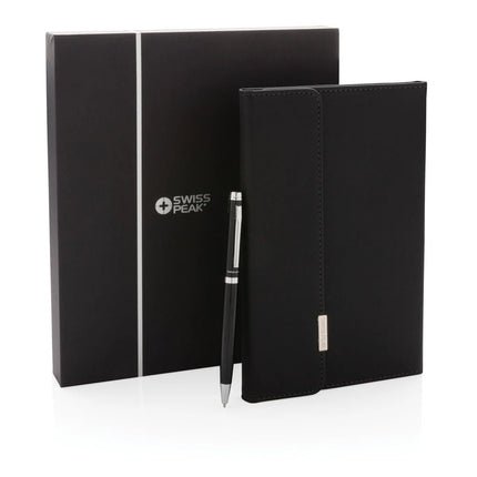 Swiss Peak deluxe A5 notebook and pen set - hospitality