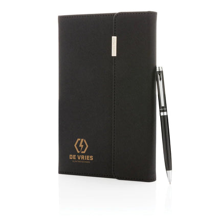 Swiss Peak deluxe A5 notebook and pen set - hospitality