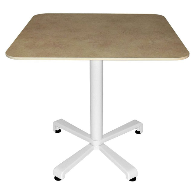 Sydney Bistro Table 80 × 80 cm – Cotton White / Stone Effect – Contract Grade - CWDH
