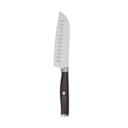 Tara Collection Santoku Knife In RCS Certified Recycled Stainless Steel With Scalloped Blade Edges - hospitality