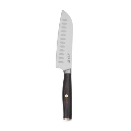 Tara Collection Santoku Knife In RCS Certified Recycled Stainless Steel With Scalloped Blade Edges - hospitality