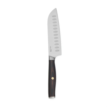 Tara Collection Santoku Knife In RCS Certified Recycled Stainless Steel With Scalloped Blade Edges - hospitality