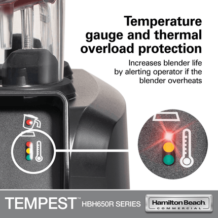 Tempest High-Performance Blender HBH650R-CE, 178X203X(H)457mm - hospitality