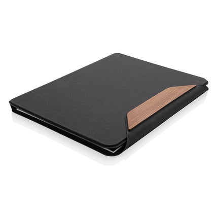 Teri AWARE™ RPET and walnut A4 portfolio - hospitality