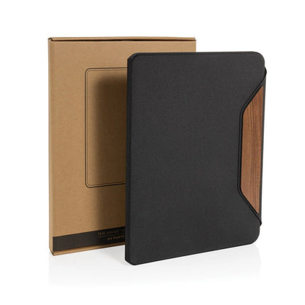 Teri AWARE™ RPET and walnut A4 portfolio - hospitality