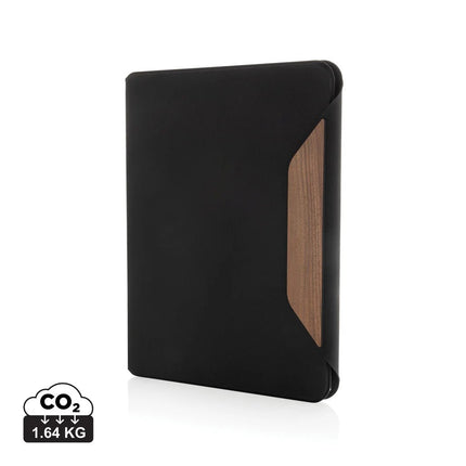 Teri AWARE™ RPET and walnut A4 portfolio - hospitality