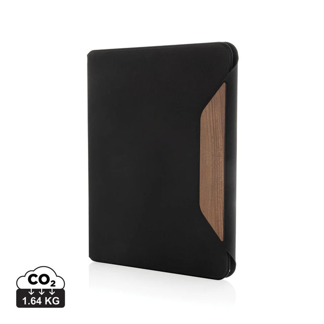 Teri AWARE™ RPET and walnut A4 portfolio - hospitality