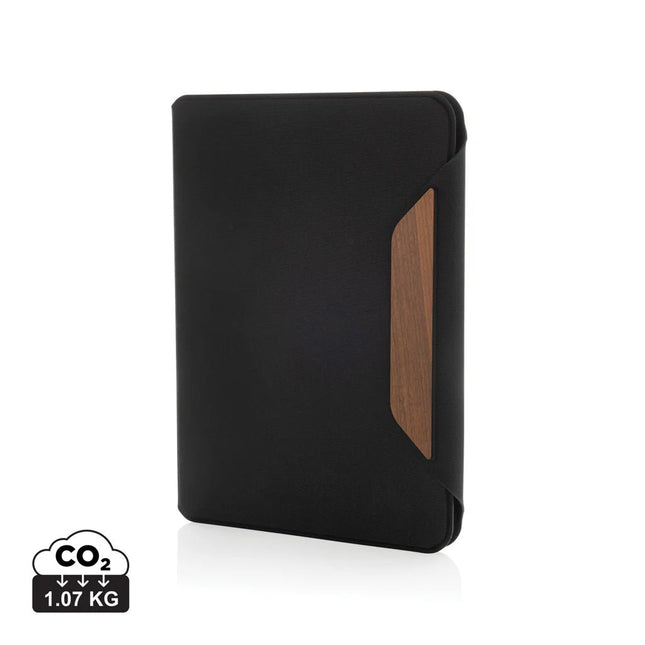 Teri AWARE™ RPET and walnut A5 portfolio - hospitality