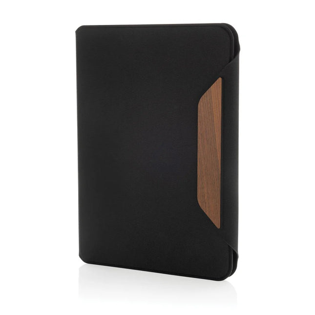 Teri AWARE™ RPET and walnut A5 portfolio - hospitality