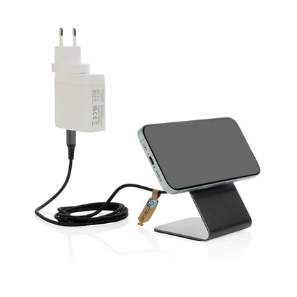 Terra aluminium 15W magnetic wireless charging phone stand - hospitality