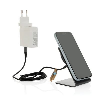 Terra aluminium 15W magnetic wireless charging phone stand - hospitality