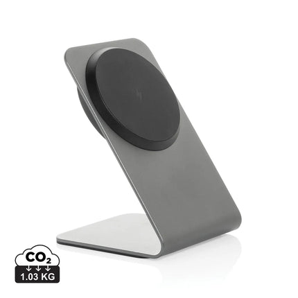 Terra aluminium 15W magnetic wireless charging phone stand - hospitality