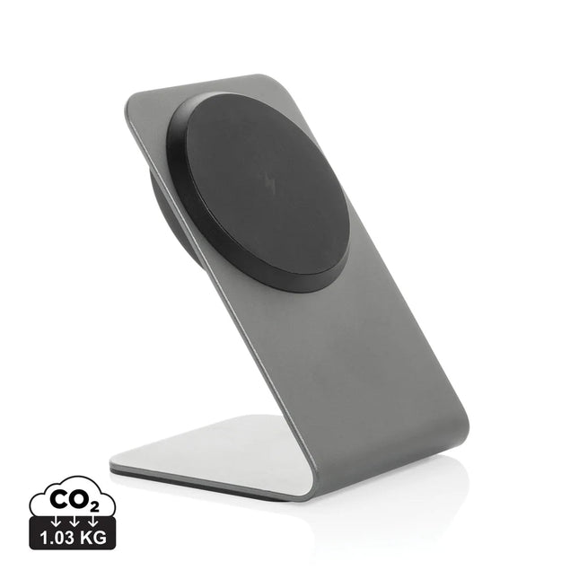Terra aluminium 15W magnetic wireless charging phone stand - hospitality