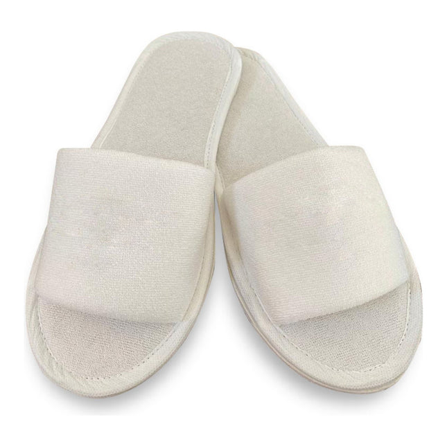 Terry Cotton Hotel Slippers with Double EVA Sole – Open toe