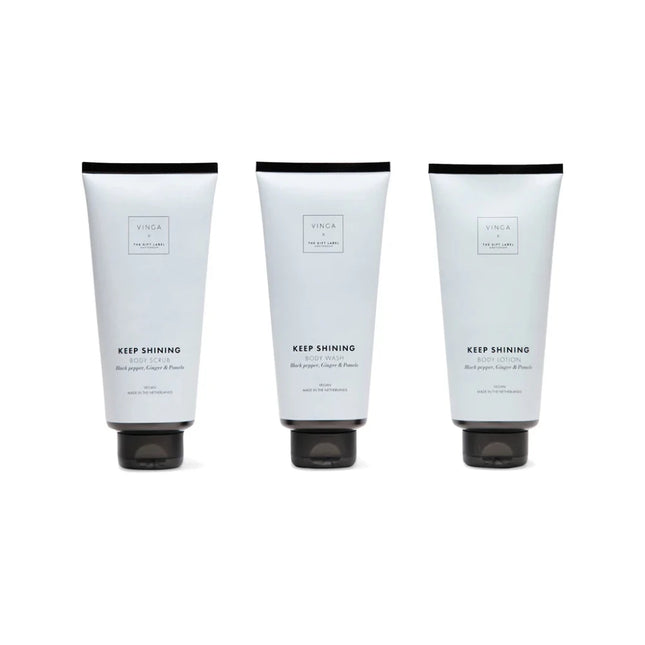 TGL Atelier Three Piece Body Care Gift Set With Handcrafted Formulations And Pepper Ginger Pomelo Scent - hospitality