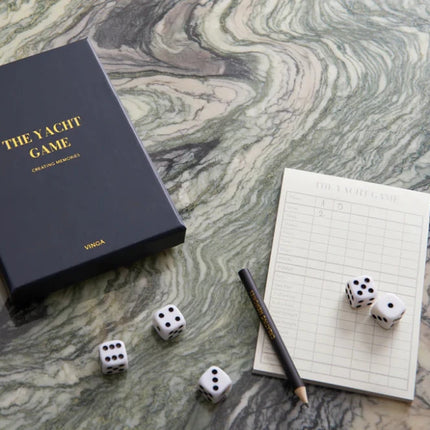 The Yacht Collection Luxury Coffee Table Dice Game In Walnut Box With Gilded Embellishments - hospitality