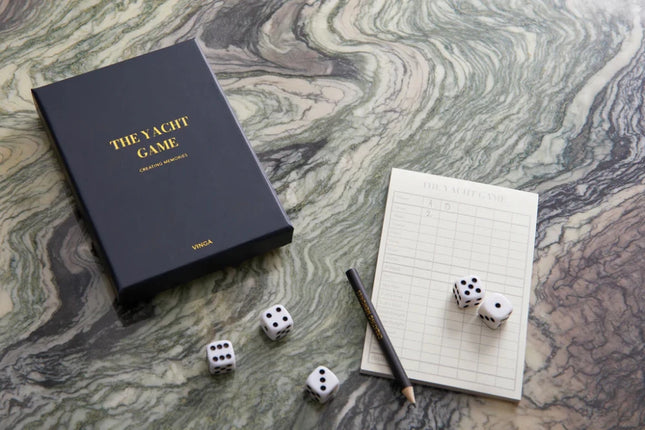 The Yacht Collection Luxury Coffee Table Dice Game In Walnut Box With Gilded Embellishments - hospitality