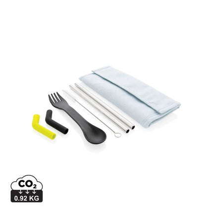 Tierra 2pcs straw and cutlery set in pouch - hospitality
