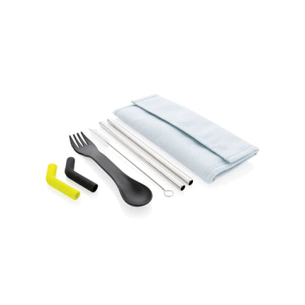Tierra 2pcs straw and cutlery set in pouch - hospitality