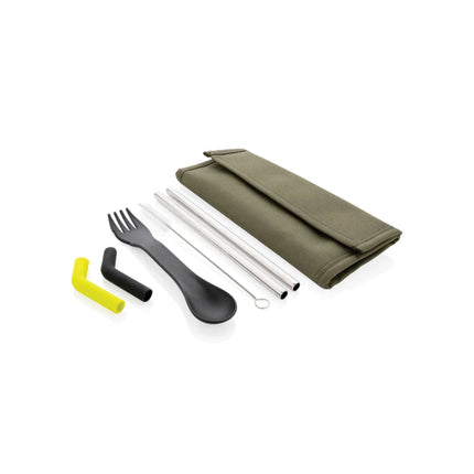 Tierra 2pcs straw and cutlery set in pouch - hospitality