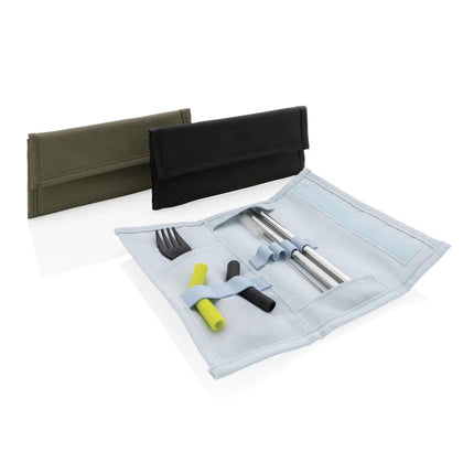 Tierra 2pcs straw and cutlery set in pouch - hospitality
