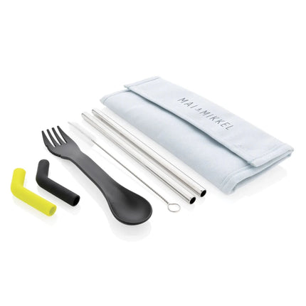 Tierra 2pcs straw and cutlery set in pouch - hospitality