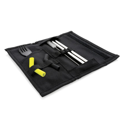 Tierra 2pcs straw and cutlery set in pouch - hospitality