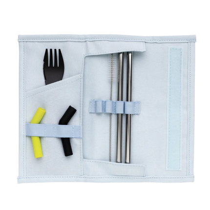 Tierra 2pcs straw and cutlery set in pouch - hospitality