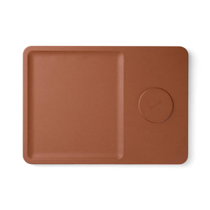 Timo RCS Desk Tray And Wireless Charger In Premium Brass - hospitality