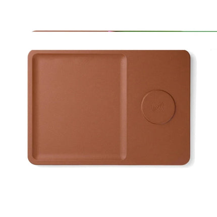 Timo RCS Desk Tray And Wireless Charger In Premium Brass - hospitality