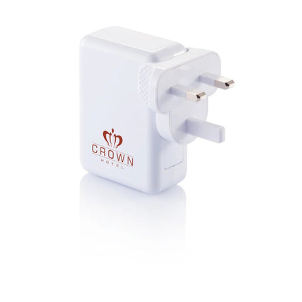 Travel plug with 4 USB ports - hospitality