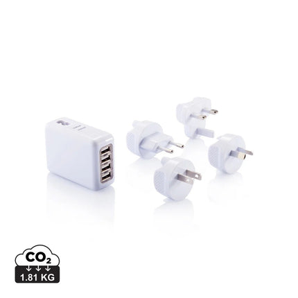 Travel plug with 4 USB ports - hospitality