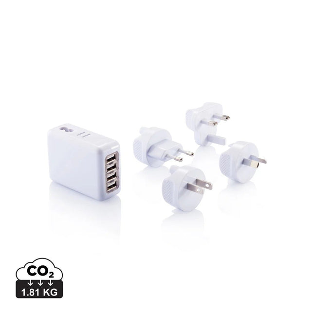 Travel plug with 4 USB ports - hospitality