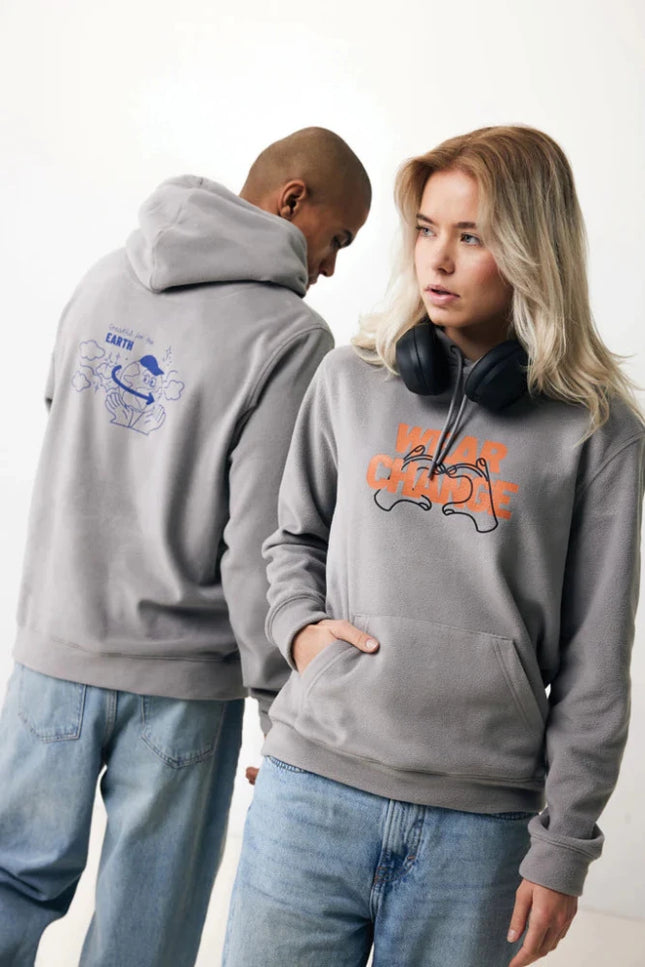 Trivo recycled polyester microfleece hoodie - hospitality