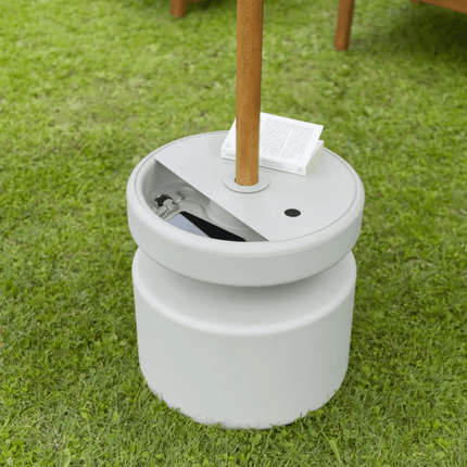 Universal Moulded Parasol Base with Storage - hospitality