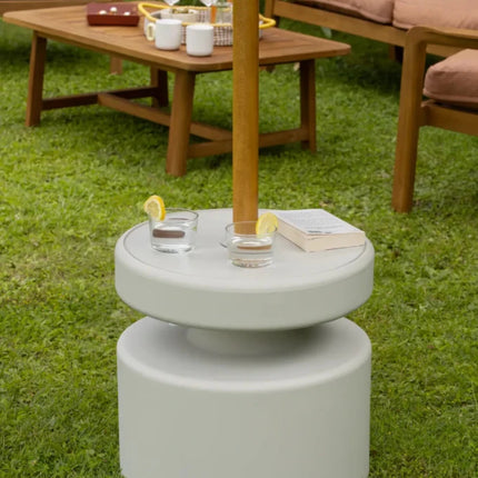 Universal Moulded Parasol Base with Storage - hospitality