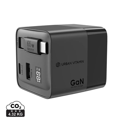 Urban Vitamin Mendocino 65W GaN charger retractable cable - hospitality