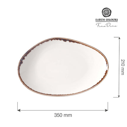 Vanilla organic shape plate, 350x210mm - hospitality