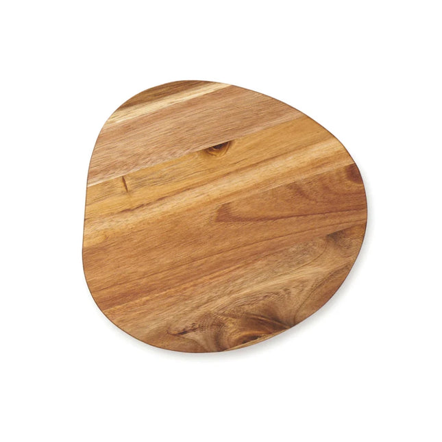 Veia Collection Small Serving Board S Handcrafted FSC Acacia Wood With Organic Shape Edges - hospitality