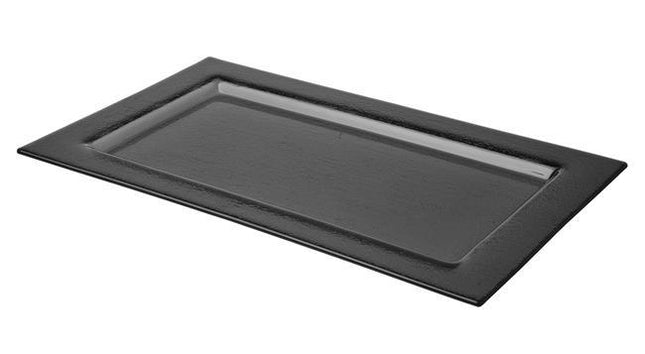 Vetro Black Glass Tray GN 1/1 - Elegant Buffet Presentation For Restaurants And Events - hospitality