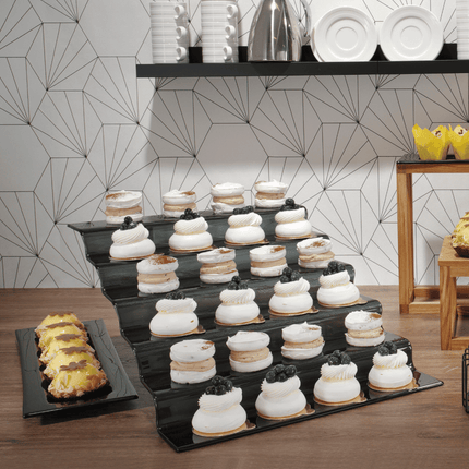 Vetro Black Glass Tray GN 2/4 - Elegant Buffet Presentation For Catering Displays - hospitality