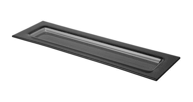 Vetro Black Glass Tray GN 2/4 - Elegant Buffet Presentation For Catering Displays - hospitality