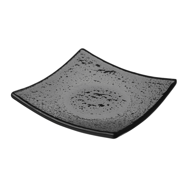 Fine Dine Vetro Fingerfood Square Black Glass Dish 80x80mm - Elegant Presentation For Buffets And Events, Ireland