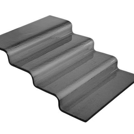 Vetro Four-Step Black Glass Buffet Stairs - Professional Display Riser For Elevating Buffet Presentations - hospitality