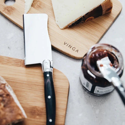 VINGA Gigaro Cheese Knife Set 3 Piece Stainless Steel With Black Pakka Wood Handles Gift Box - hospitality