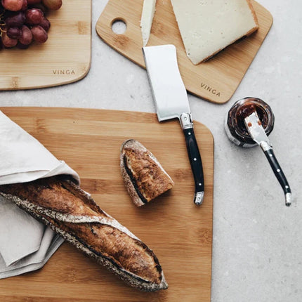 VINGA Gigaro Cheese Knife Set 3 Piece Stainless Steel With Black Pakka Wood Handles Gift Box - hospitality