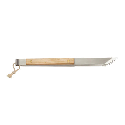 VINGA Paso Collection Grill Tongs In Stainless Steel With Ash Wood Handle For Culinary Artisans - hospitality